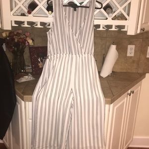 Black and White Stripped Jumpsuit